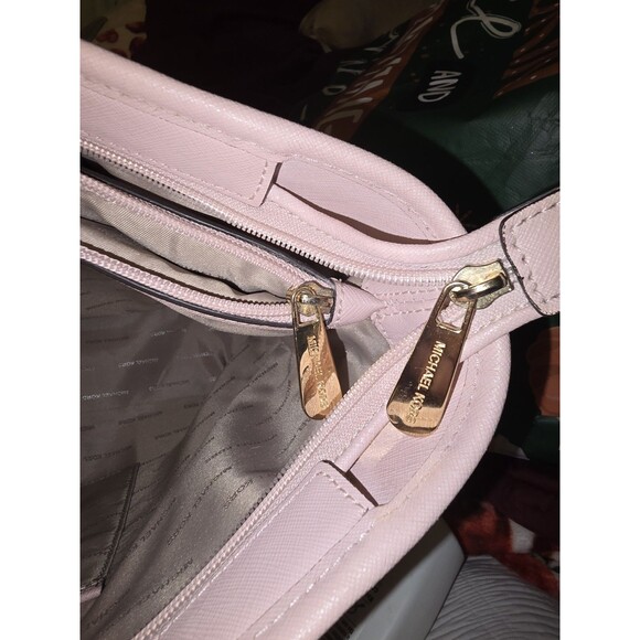 Michael Kors Jet Set Travel Laptop Carryall Tote Saffiano Leather Blush Large - Picture 10 of 16